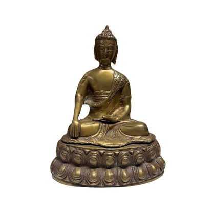 Buddha Figur Bronze China Tibet Bhumisparsha Geste