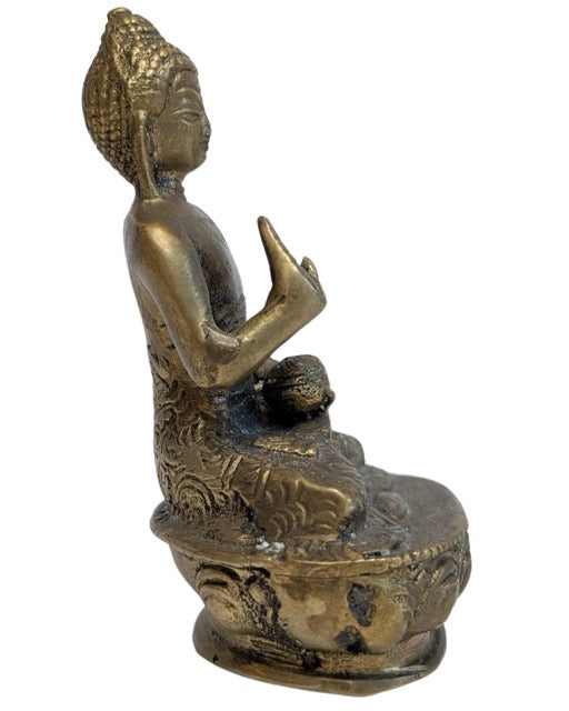 Buddha Figur Bronze Tibet Abhaya Mudra Darstellung