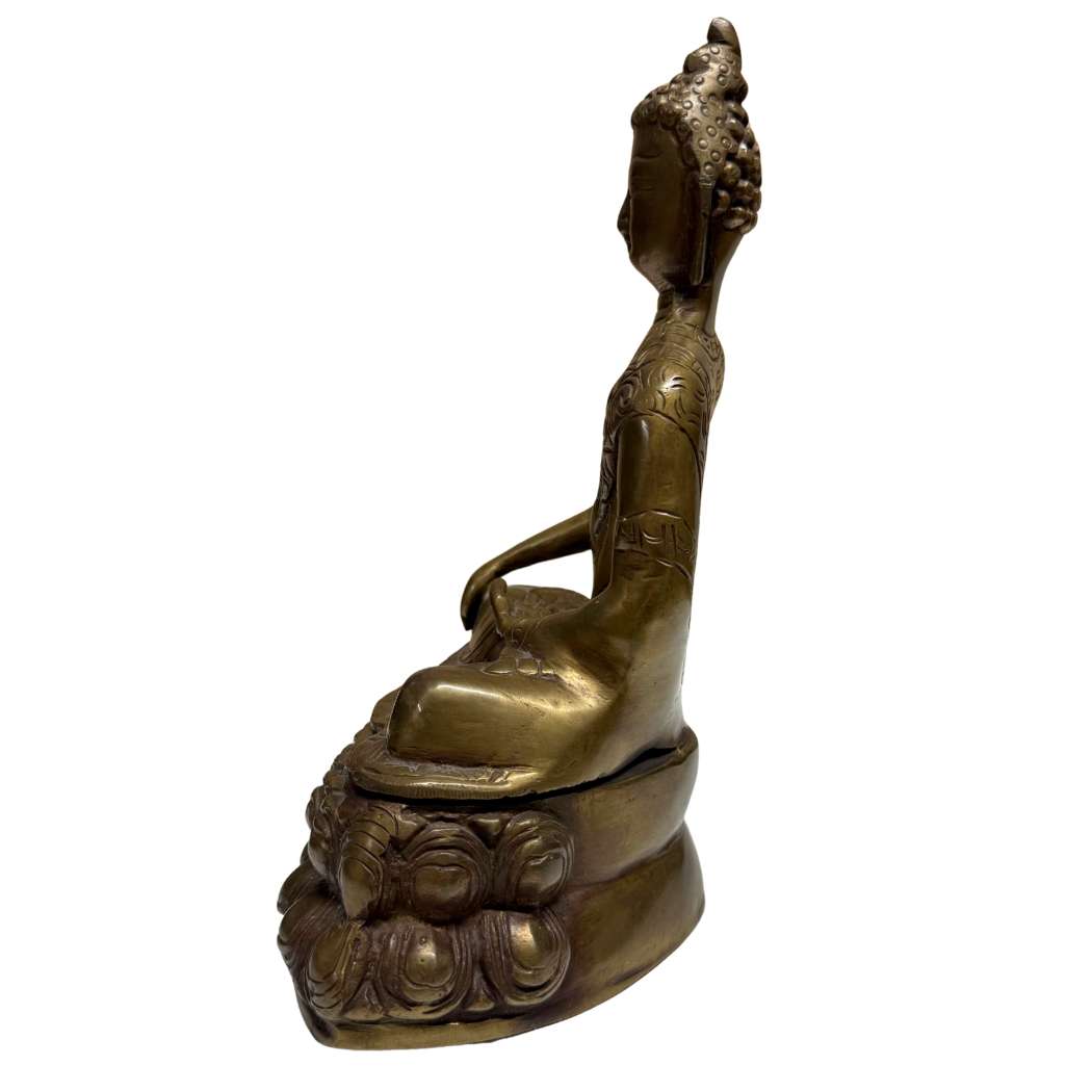 Buddha Figur China Tibet Bronze mit natürlicher Patina