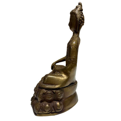 Buddha Figur China Tibet Bronze mit natürlicher Patina