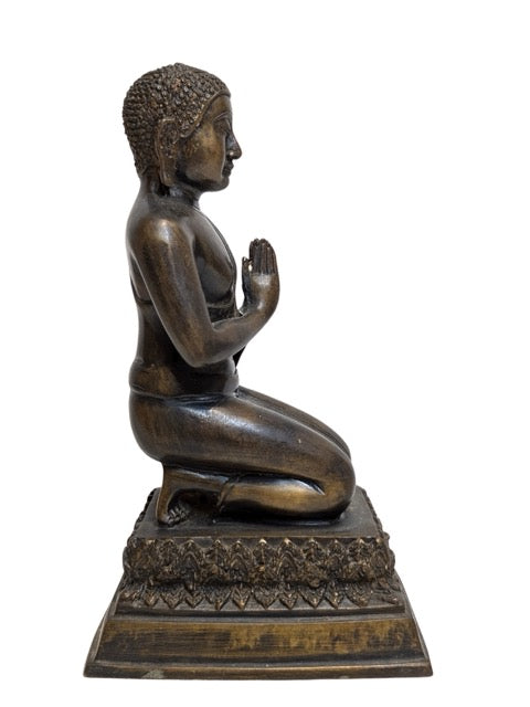 Buddha Figur kniend Bronze Myanmar traditionelle Darstellung