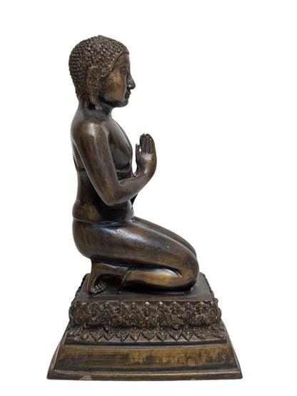 Buddha Figur kniend Bronze Myanmar traditionelle Darstellung