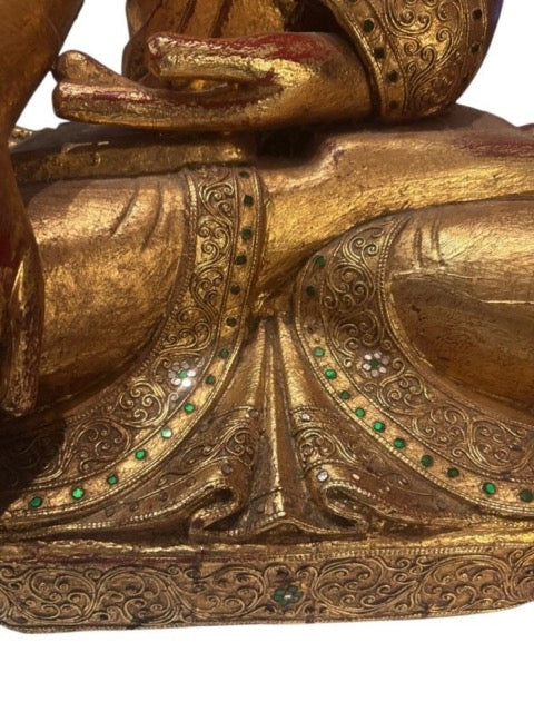 Buddha Holz Skulptur Asien traditionelle Darstellung