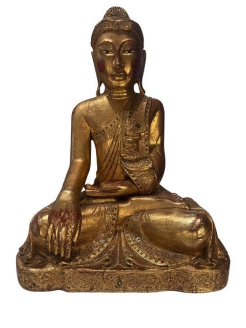 Buddha Holzfigur antik aus Asien
