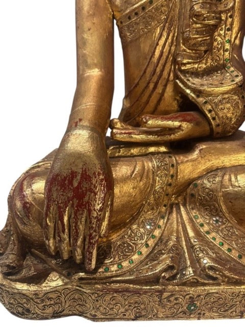 Buddha Holzfigur religiöse Kunst aus Asien