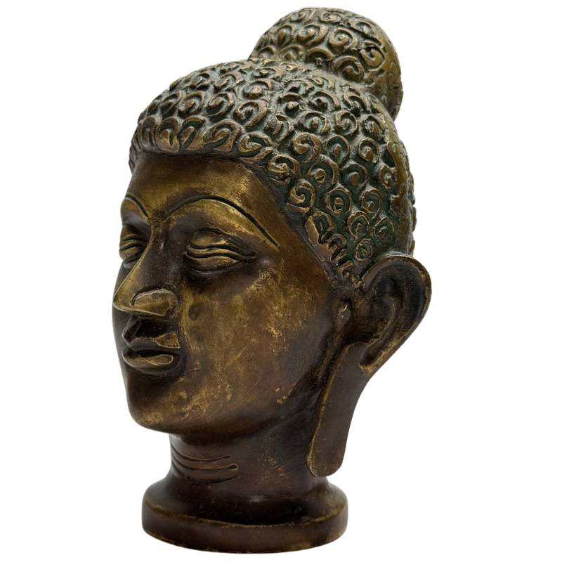 Buddha Kopf Bronze authentische Oberfläche