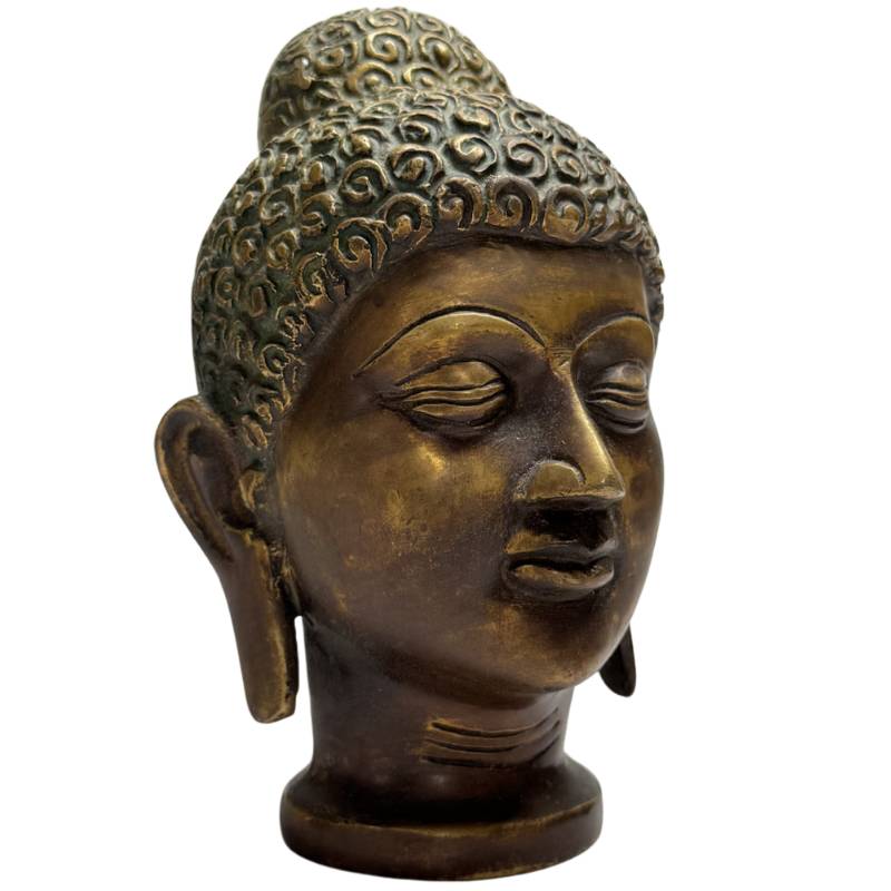 Buddha Kopf Bronze Gesicht meditativ Ausdruck