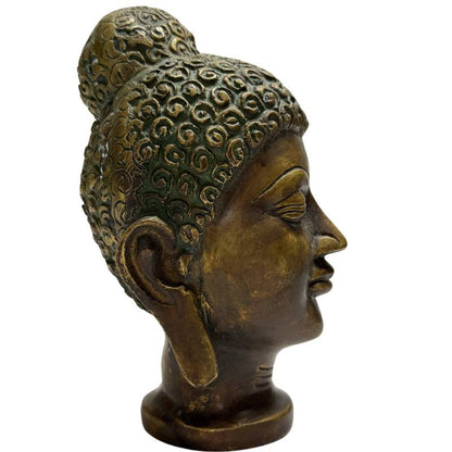 Buddha Kopf Bronze Haarstruktur Spiraallocken