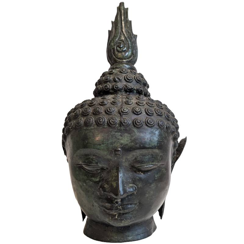 Buddha Kopf Bronze Thailand Feuervergoldung 44 cm