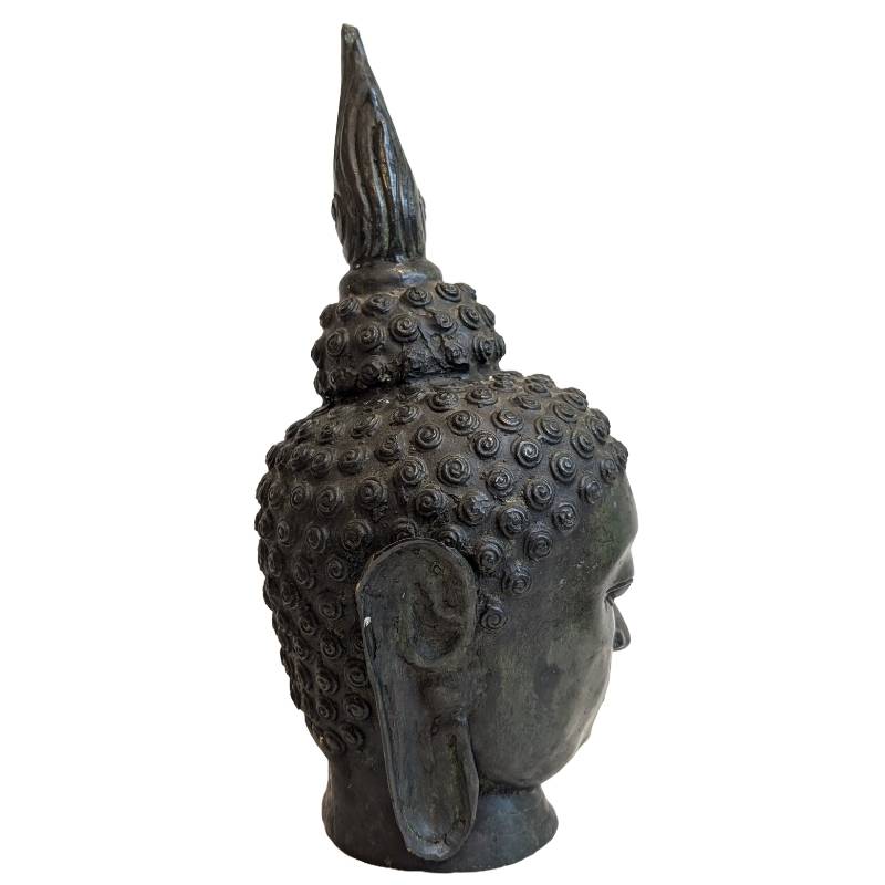 Buddha Kopf Bronze Thailand Spiraallocken Haarstruktur