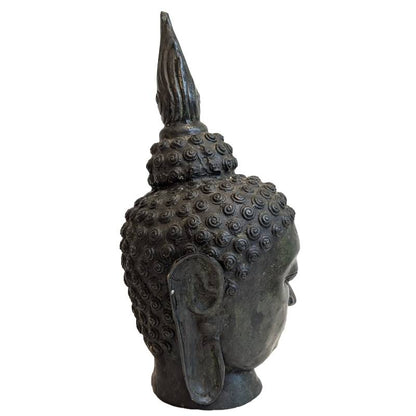 Buddha Kopf Bronze Thailand Spiraallocken Haarstruktur