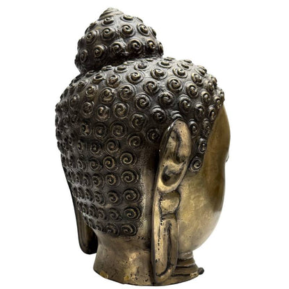 Buddha-Kopf Bronze – Ushnisha Locken Buddhistische Skulptur | 1stBuddha
