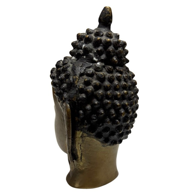 Buddha Kopf Nepal feuervergoldet Bronze Himalaya