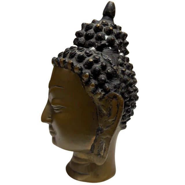 Buddha Kopf Nepal traditionelle Darstellung Bronze