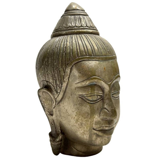 Seitenansicht des thailändischen Buddha-Kopfes, 1,8 kg schwere Bronze-Qualität