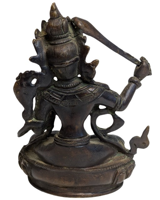 Buddha Manjushri Bronze Tibet antik 19 Jahrhundert