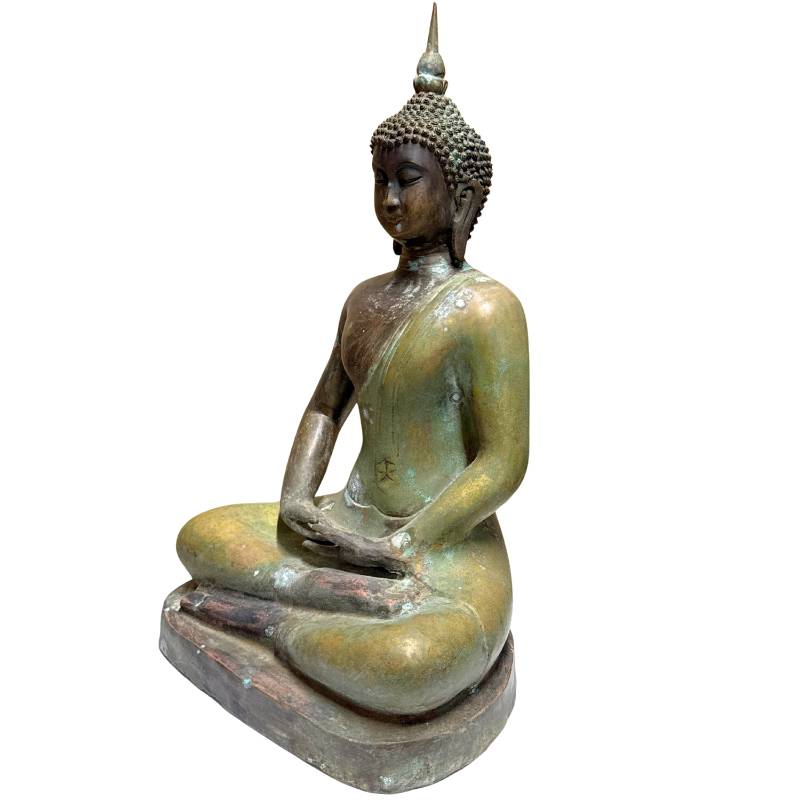 Antike chinesische Bronze-Buddha-Statue mit originaler Yongle-Markierung