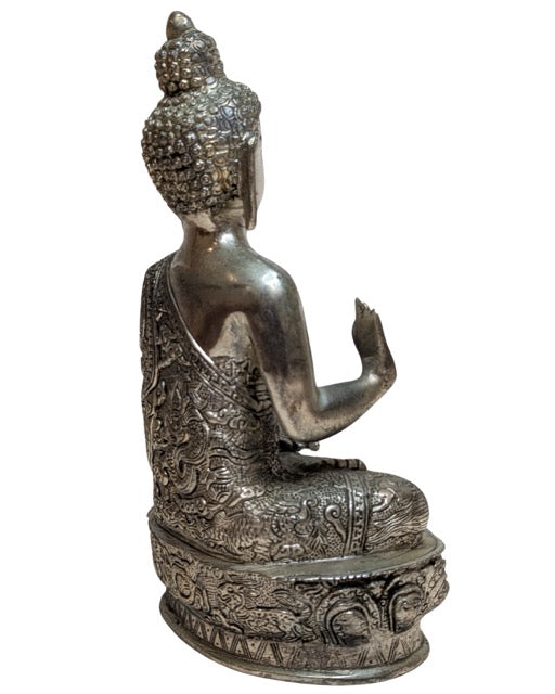 Buddha Nepal White Metal Devotionsfigur