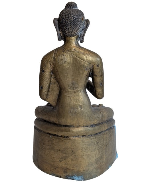 Buddha Statue Bronze Asien Devotion Dharmachakra Mudra