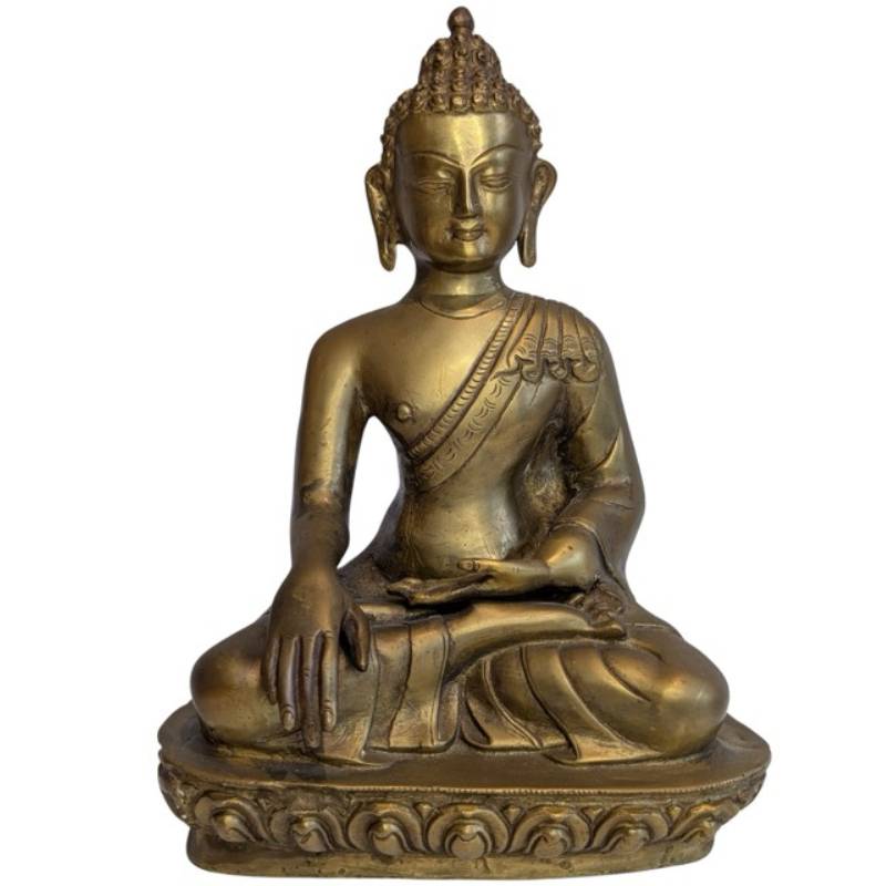 Buddha Statue Bronze feuervergoldet Ladakh Himalaya