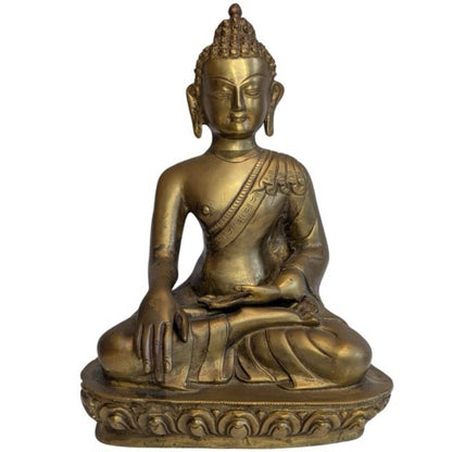 Buddha Statue Bronze feuervergoldet Ladakh Himalaya