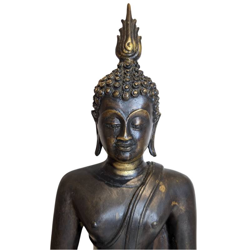 Buddha Statue Bronze Lotus Sockel Detail