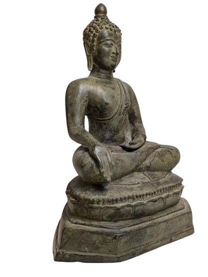 Buddha Statue Bronze Myanmar Tempelbild 18 19 Jahrhundert