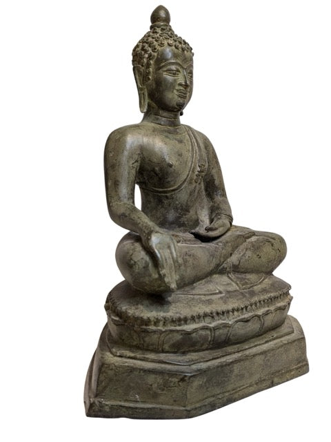 Buddha Statue Bronze Myanmar Tempelbild 18 19 Jahrhundert