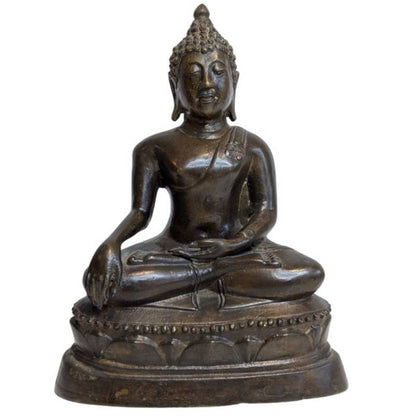 Buddha Statue Bronze Myanmar Thailand Bhumisparsha Mudra