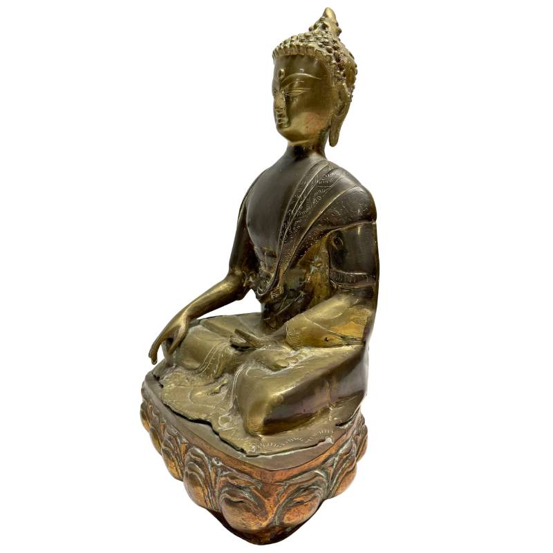 Buddha Statue Bronze sino tibetisch Bhumisparsha Mudra Sammlerobjekt