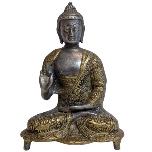 Buddha Statue Bronze Tibet Vitarka Mudra Lehrgeste