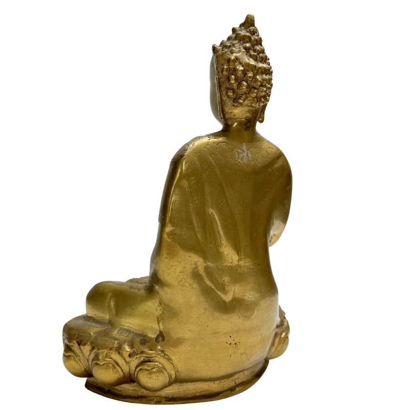 Buddha Statue aus vergoldeter Bronze im Himalaya Stil
