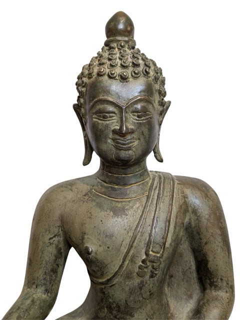 Buddha Statue Myanmar Bronze authentisches Tempelbild