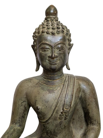 Buddha Statue Myanmar Bronze authentisches Tempelbild
