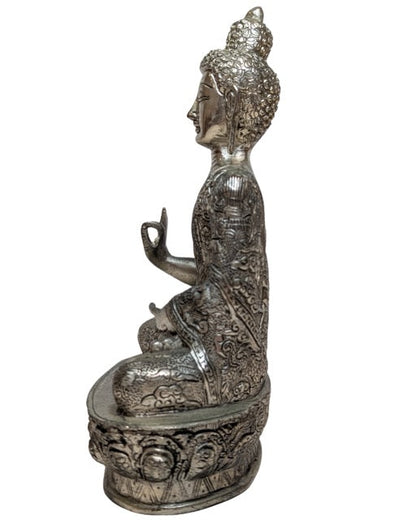 Buddha Statue Nepal White Metal Tradition