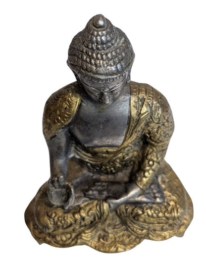 Buddha Statue Tibet Bronze mit natürlicher Patina