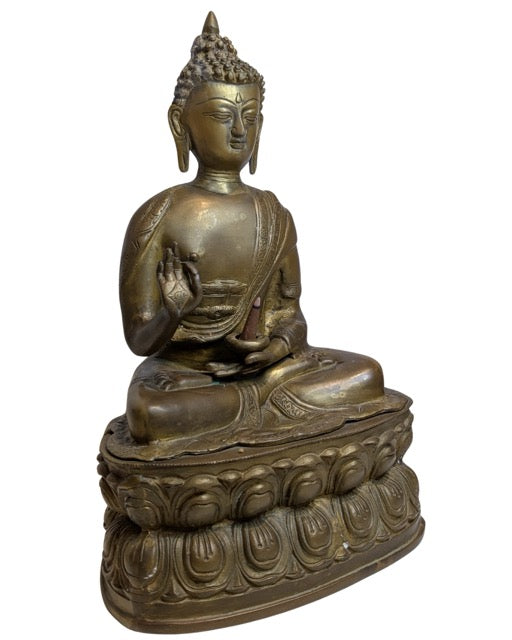 Buddha Vitarka Tibet Bronze antikes Tempelbild