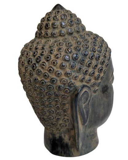 china buddha kopf bronze skulptur lange ohrlaeppchen