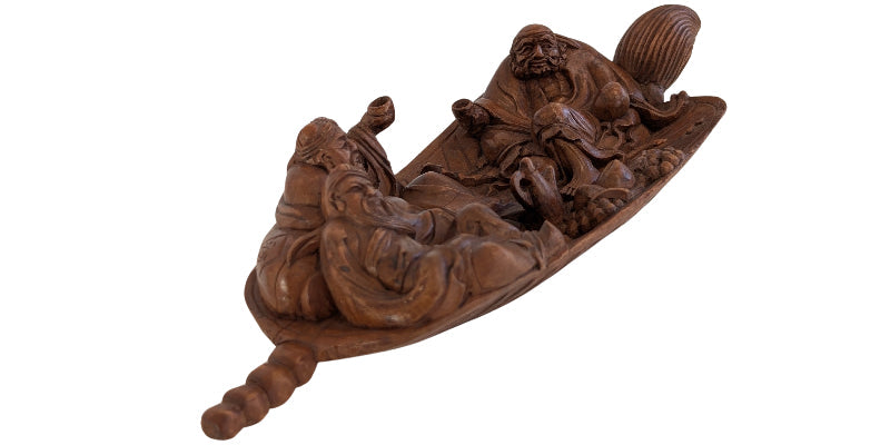 China Holzskulptur Gelehrte antik Qing Dynastie