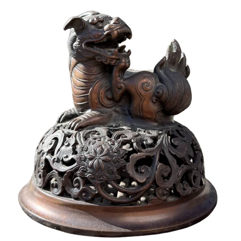 Chinesische Bronze Räucherschale als rituelles Räuchergefäß
