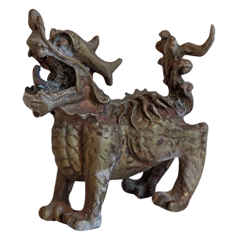 chinesische foo dogs bronze skulpturen patina alter