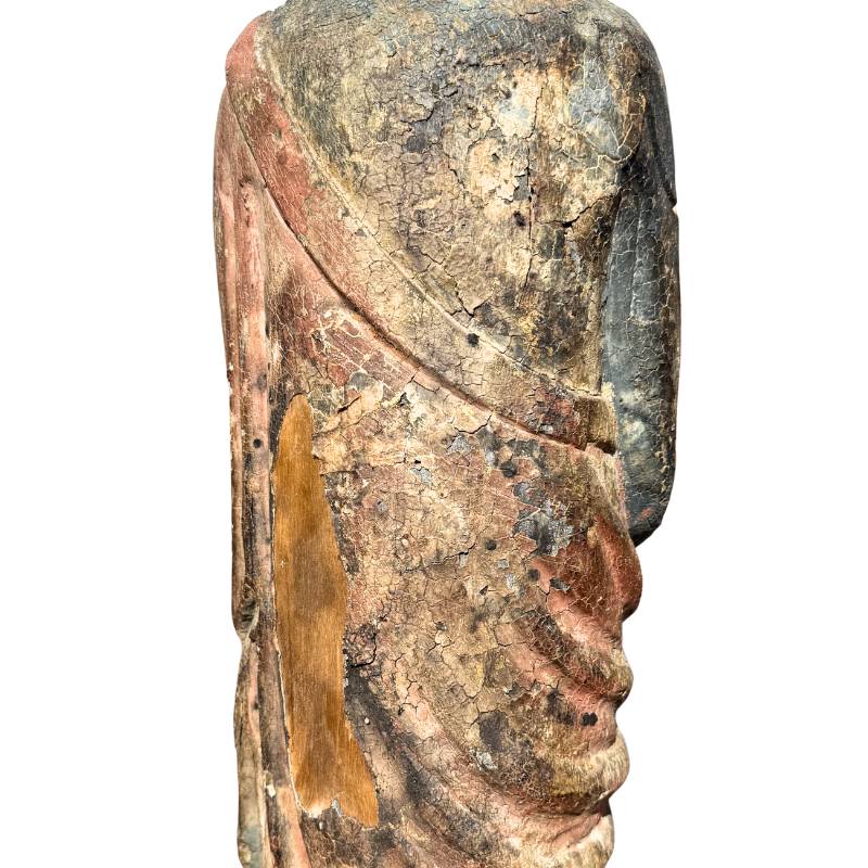 Antike chinesische Kwan Yin Holzfigur
