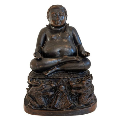 Chinesischer Buddha Bronze Drachenbasis 19 Jahrhundert