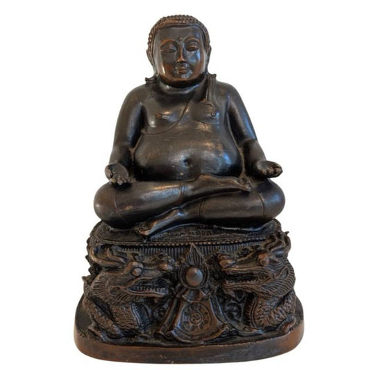 Chinesischer Buddha Bronze Drachenbasis 19 Jahrhundert