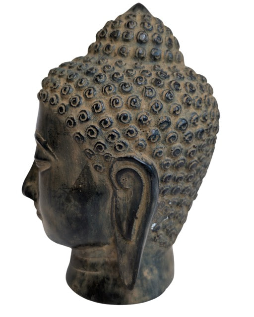 chinesischer buddha kopf bronze skulptur ruhige ausstrahlung