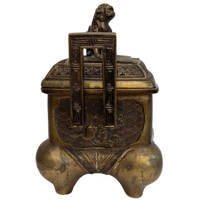 chinesischer raeucherbrenner bronze deckel foo hund figur
