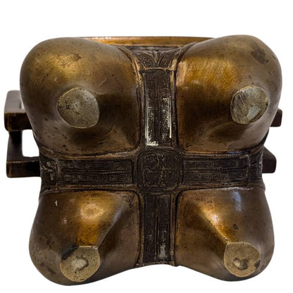 chinesischer raeucherbrenner bronze kompakte form