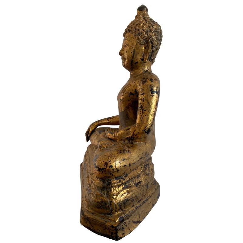 Devotionales Buddha Objekt mit Gebrauchsspuren und Patina