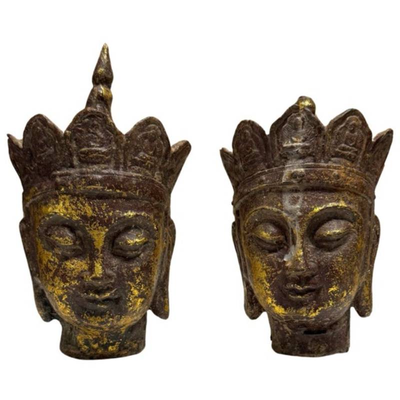 Dizang Pusa Kopf aus Gusseisen China buddhistische Figur