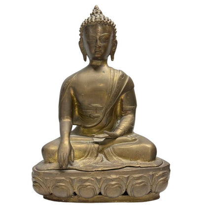 Bedeutender Himalaya-Buddha, feuervergoldete Bronze, 18./19. Jahrhundert, Lot 453, Bhumisparsha Mudra, 38 cm hoch, 4,6 kg, authentische Newar-Gusskunst aus Nepal, 1stbuddha Expertise.
